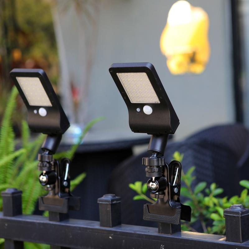 60-LED Solar Clip Light, Outdoor Waterproof Security Light with Motion Sensor for Garden, Patio, Yard, and Pathways