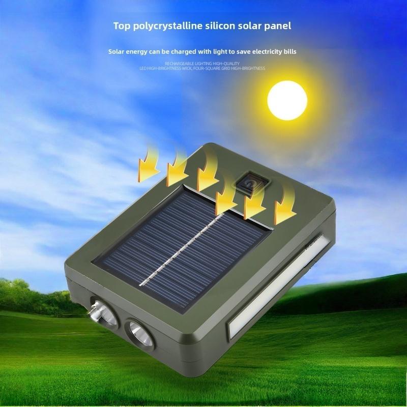 Solar charging outdoor lighting — powerful flashlight, household emergency light, portable mobile camping lamp (LED)