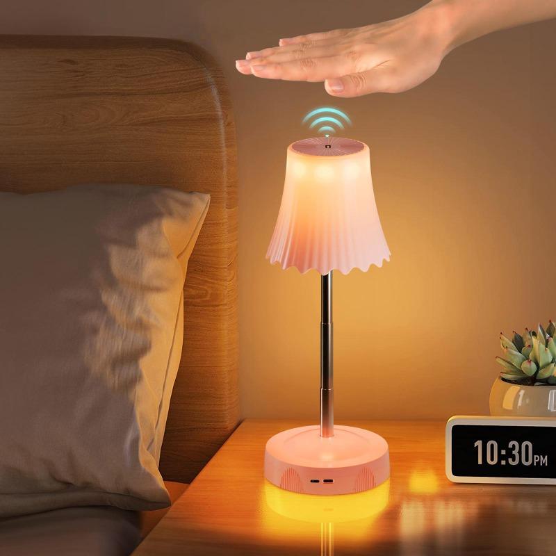LED Table Lamp with RGB Sensing, Adjustable Brightness Night Light, Rechargeable, Bedroom Decoration
