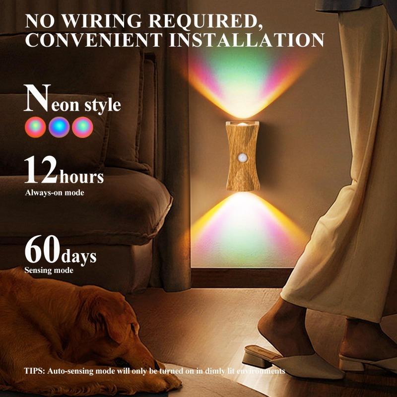 LED Wall Light with Motion Sensor, Rechargeable, Magnetic Ambient Light for Stairs/Cabinets, Night Light