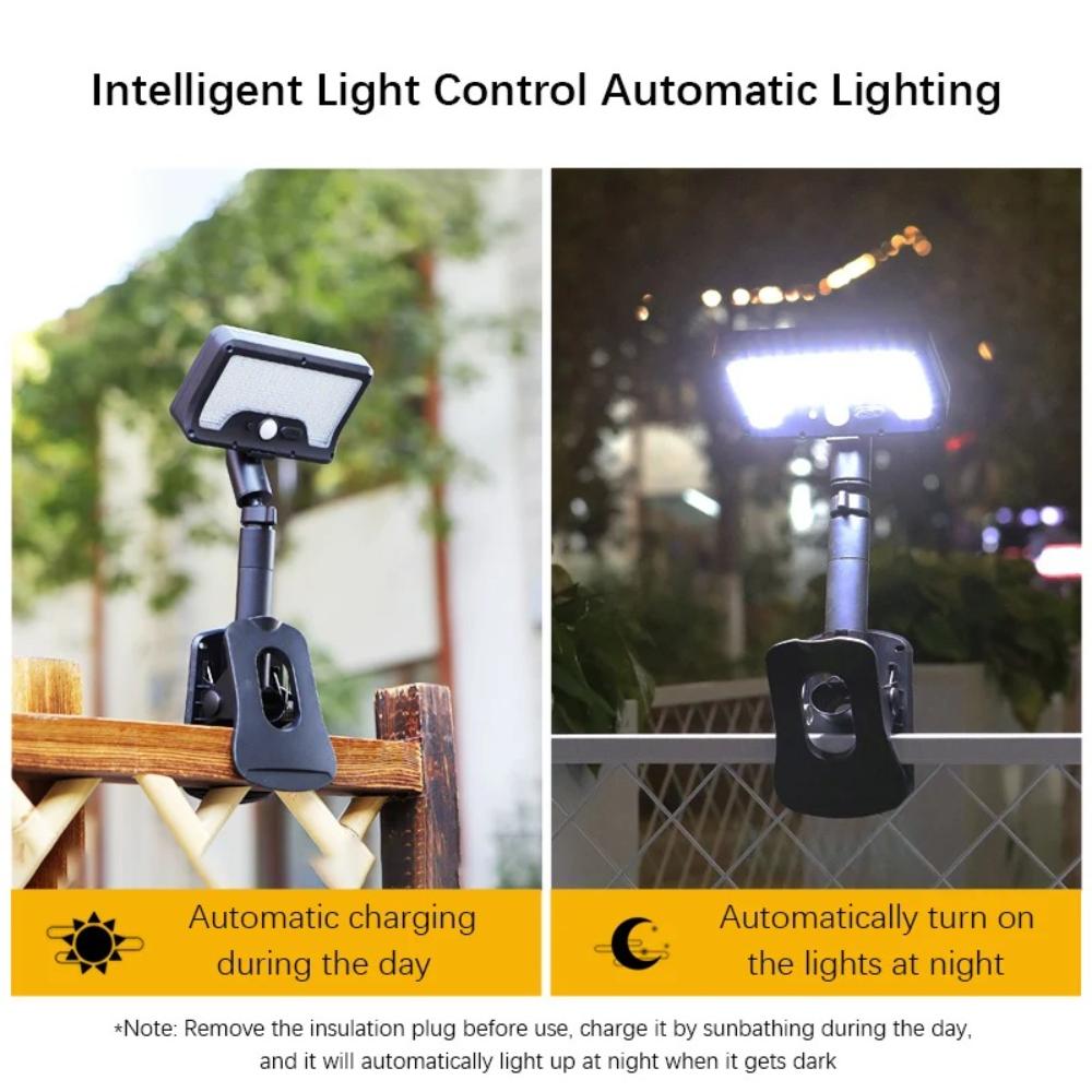 Solar motion sensor outdoor light, 360° rotatable, 4 lighting modes, weatherproof, multiple mounting options, for outdoor security