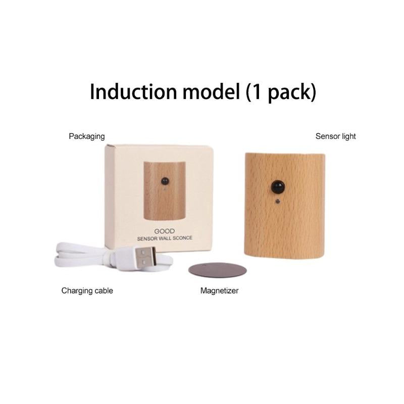 Magnetic wireless rechargeable LED motion sensor wall light for stairs — home lighting