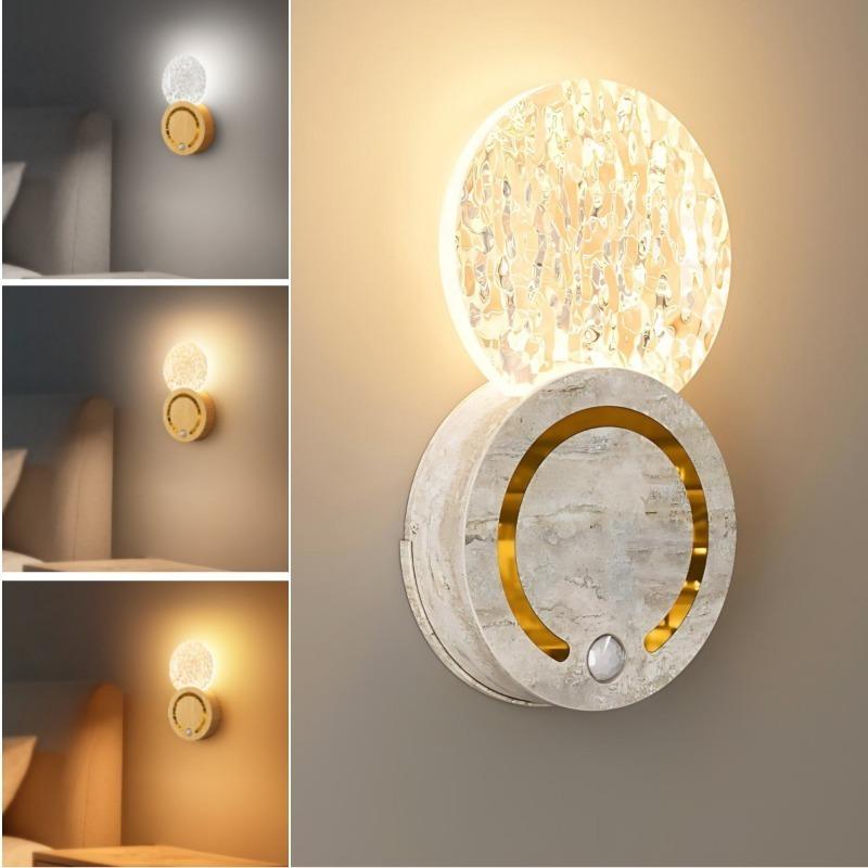 LED Wall Light with Motion Sensor, Rechargeable, 3 Colors, Magnetic Night Light, Decorative Corridor Light