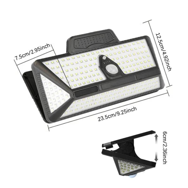 208 LEDs New Solar Clip Lights Outdoor Courtyard Super Bright Motion Sensor Lighting Garden Terrace Wall Lamps for Camping