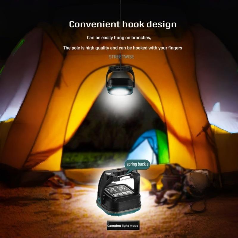 Portable LED Spotlight Flashlight, Powerful Light for Camping, Fishing, Emergencies, USB Rechargeable, Magnetic Work Light