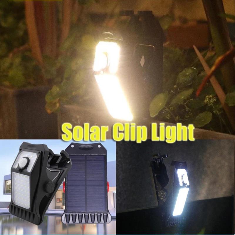 LED Solar Garden Lights Outdoor Solar Clip Light Waterproof Motion Sensor Camping Lamp Fence Street Landscape Wall Decoration