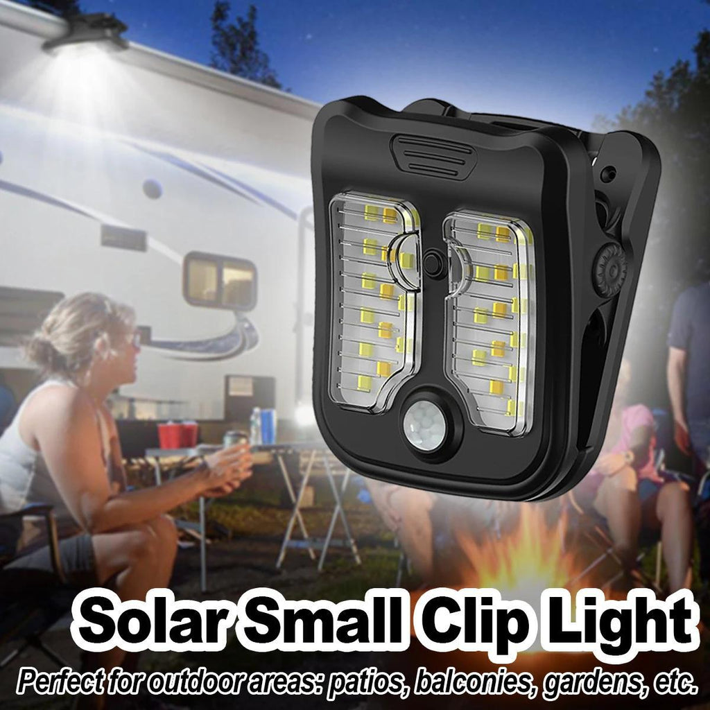 Solar clip LED wall light with motion sensor—outdoor waterproof garden lights powered by motion, suitable for landscape lawns and camping