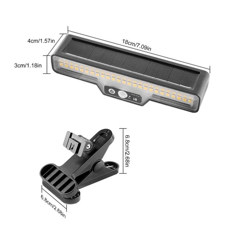 Solar light with motion sensor, 3 lighting modes, with stand; solar-powered tent lights for patio, porch, camping, picnic, garage, driveway