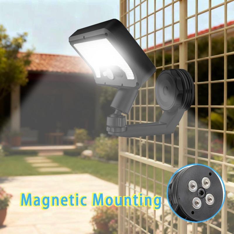Solar Fence Light with Sensor, 92 LEDs, Adjustable Wall Light, Waterproof Deck Light, Outdoor Yard Light
