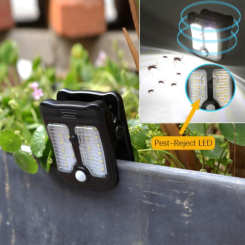 30 LED solar motion sensor light with pest deterrent, 4 lighting modes lamp, IP65 waterproof night lighting, ideal for outdoor gardens