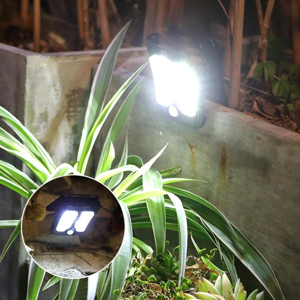 LED Solar Clip Light, Outdoor Waterproof, Motion Sensor, Rechargeable Camping Lamp for Garden Landscape Wall Decoration