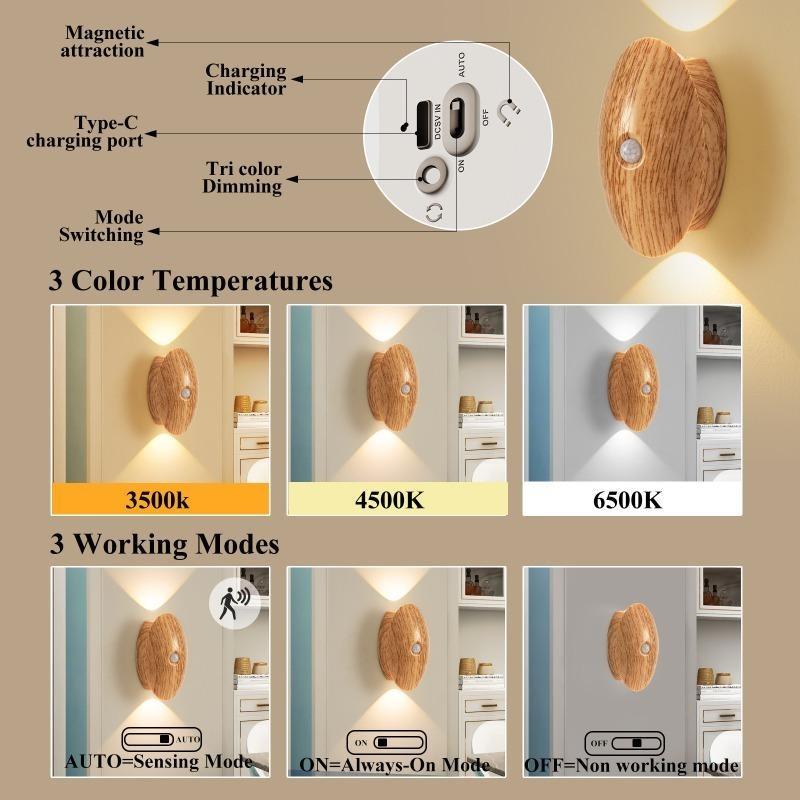 Induction wall lamp, night light, rechargeable magnetic lamp, corridor lamp, bedroom lighting
