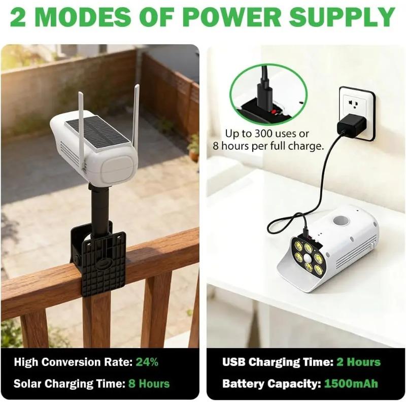 Solar street light LED clip-on solar security lamp, rechargeable, with motion sensor; outdoor waterproof garden lights for fence