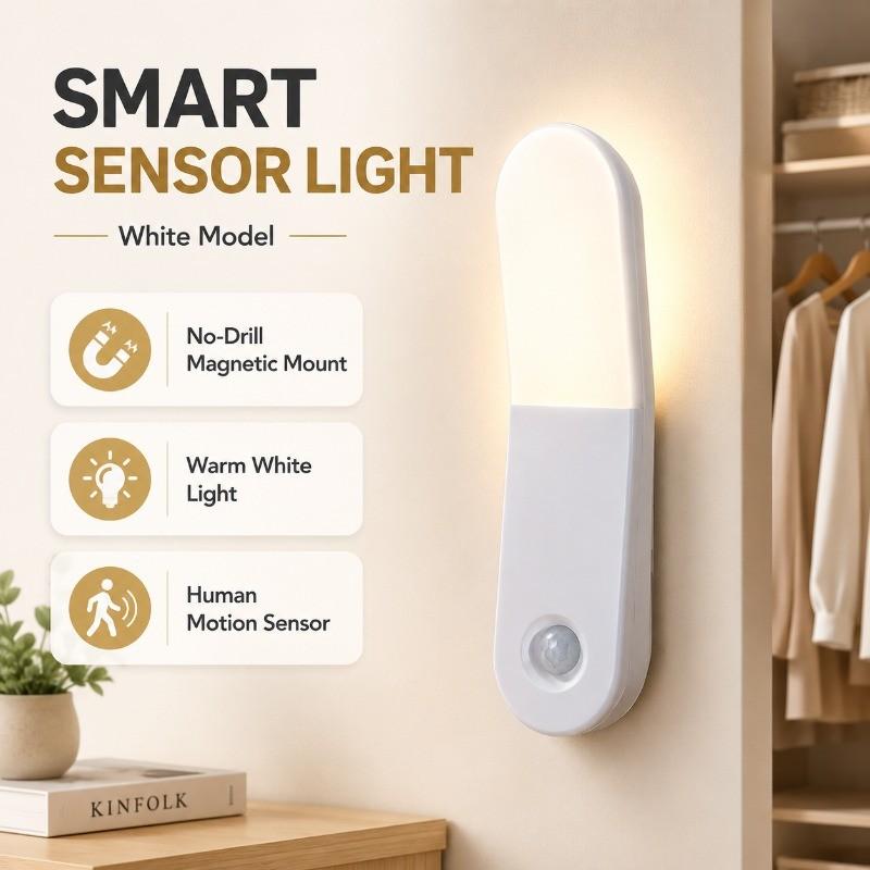Type-C Charging Magnetic Sensing Human Body Induction Lamp No-drill Installation Three-speed Sliding Switch Home Light Warm Yellow Light Source Suitable Bedroom Corridor  Lights