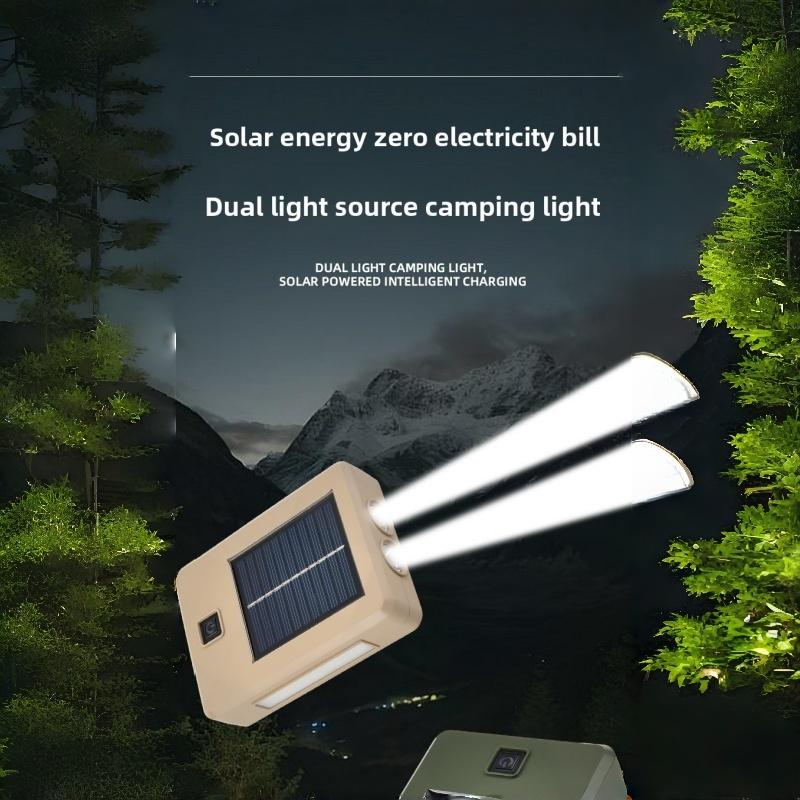 Solar charging outdoor lighting — powerful flashlight, household emergency light, portable mobile camping lamp (LED)