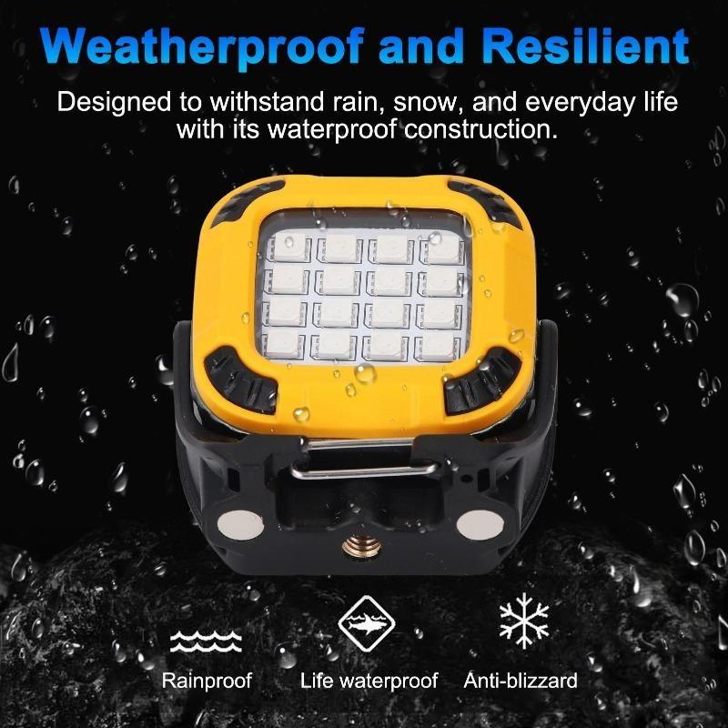 COB Magnetic Work Light, USB Rechargeable LED Camping Light – 8 Color Modes, 360° Rotation, Foldable & Portable