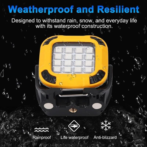 COB Magnetic Work Light, USB Rechargeable LED Camping Light – 8 Color Modes, 360° Rotation, Foldable & Portable