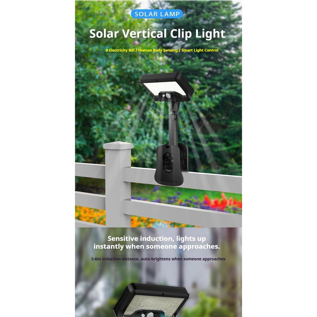 Solar clip-on outdoor garden light, dual-use powered design—ideal for villa fences, landscape, parks, lawns, yards, and path decoration lighting