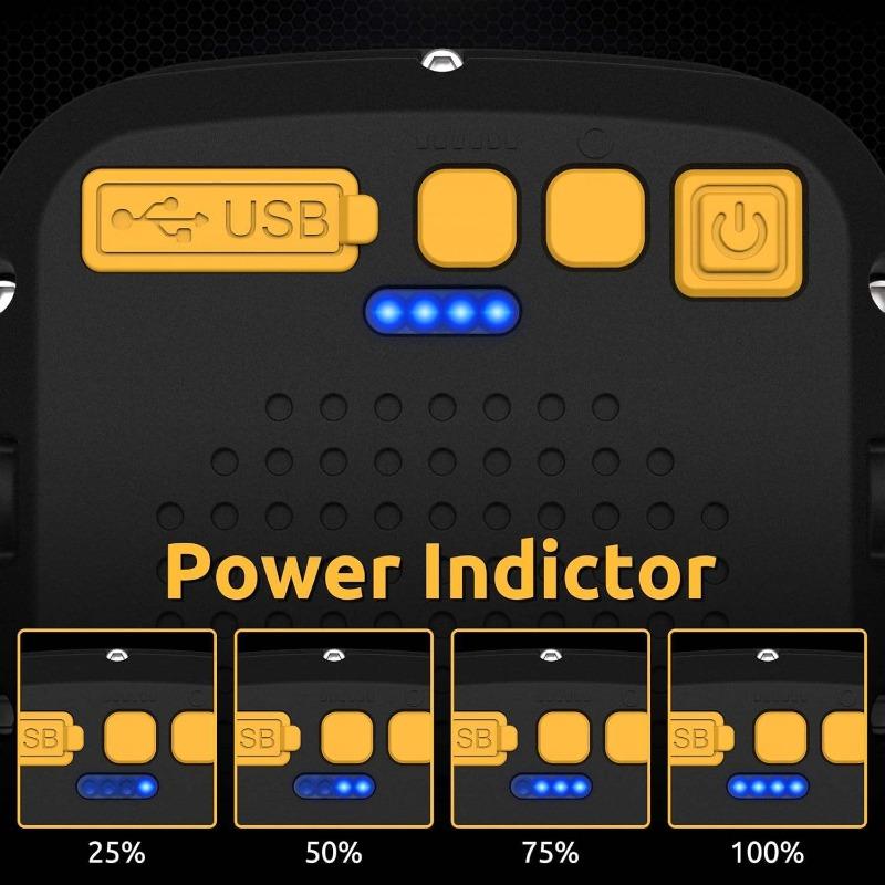 COB Flashlight, Powerful Light, USB Rechargeable, Portable Outdoor Torch, Power Bank Function, Emergency Work Light, with Hook