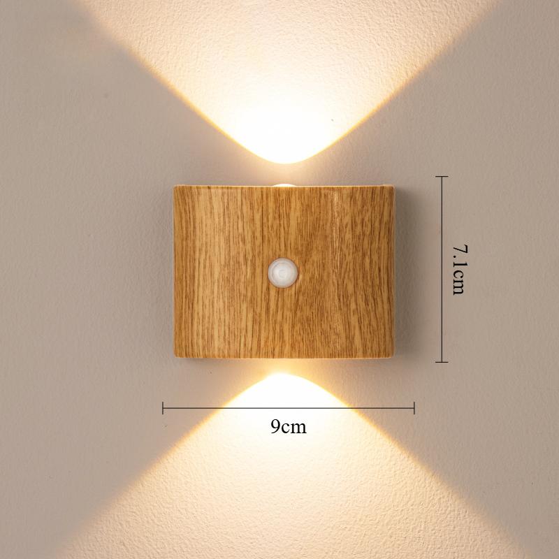 LED wall light with sensor, rechargeable magnetic spotlight attachment, decorative lighting for corridors and stairs