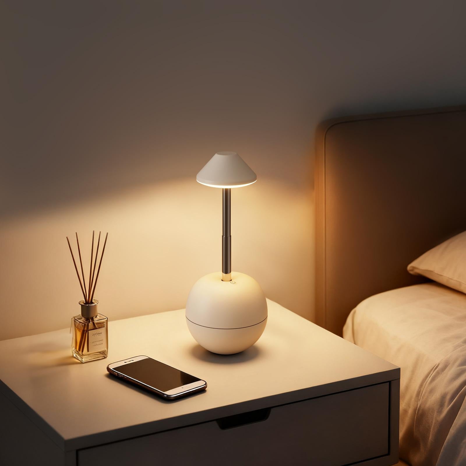 Creative rechargeable desk lamp in tumbler design with remote control, 7 colors, dimmable adjustable brightness for bedroom home