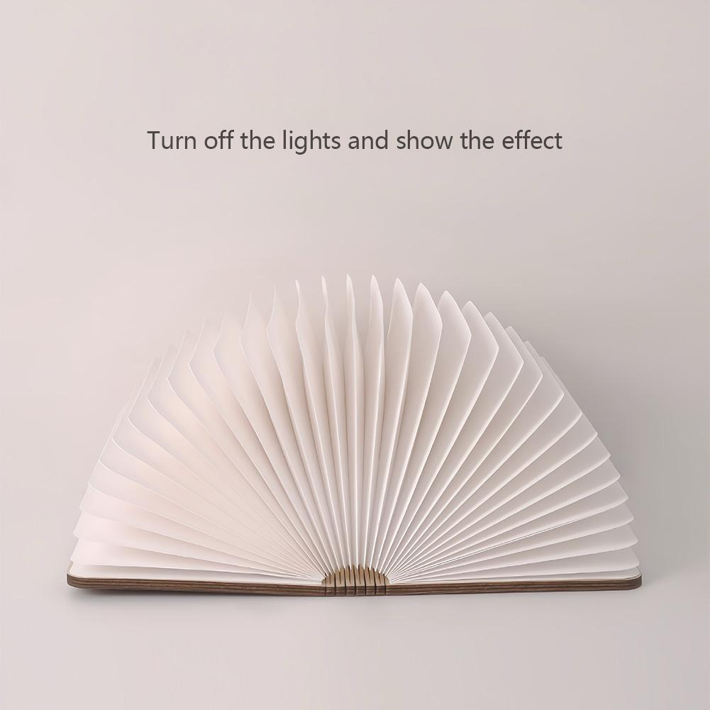 LED foldable book light, creative wooden luminous book for children, birthday/holiday/Christmas gift, rechargeable night lamp