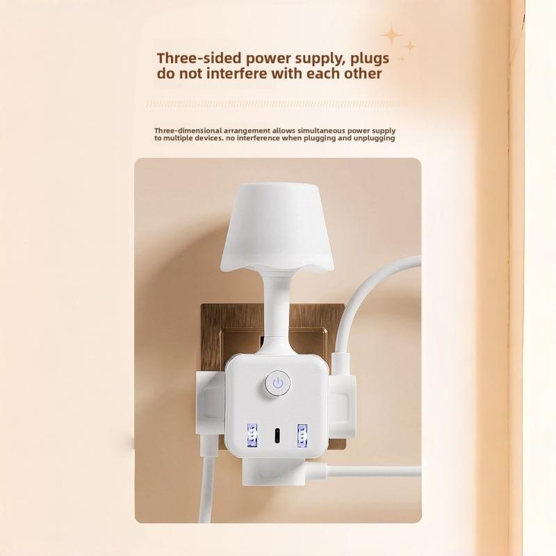 Small night light with smart voice control; table lamp socket; bedside lamp; bedroom lamp with voice control; table lamp with voice control; USB connector