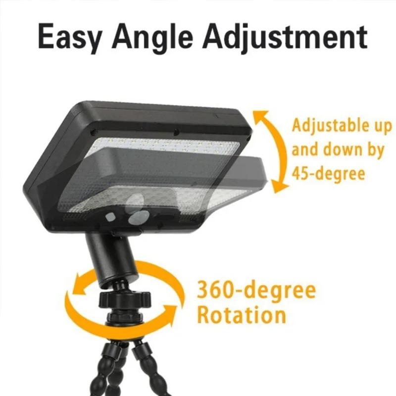 Solar Spotlight, 92 LEDs, Waterproof, Clip Light with Flexible Octopus Tripod, Safety Light, Fence Clip Light, Portable for Camping and Patio