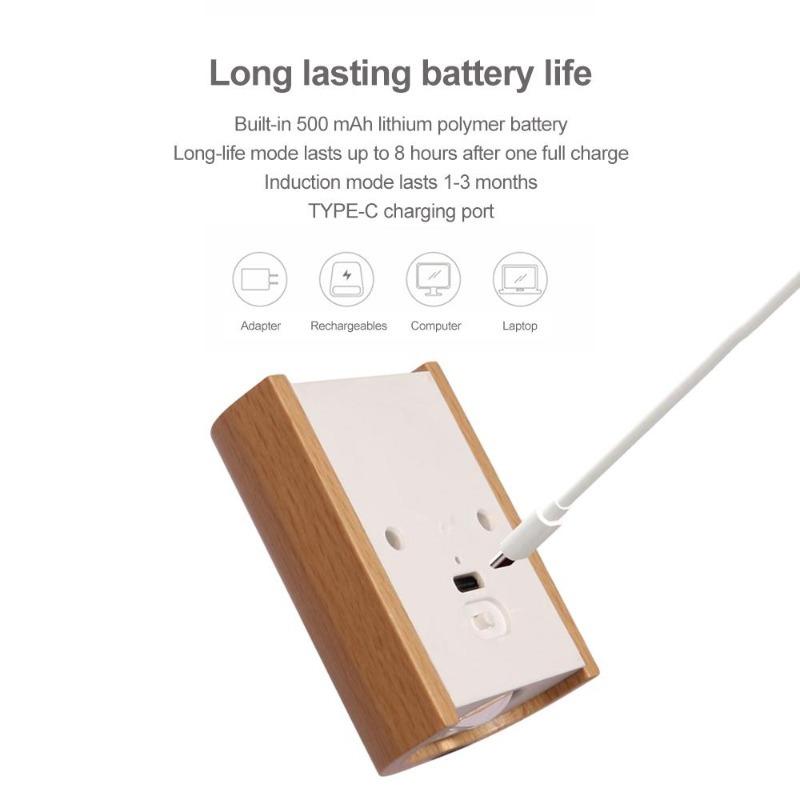 Magnetic wireless rechargeable LED motion sensor wall light for stairs — home lighting