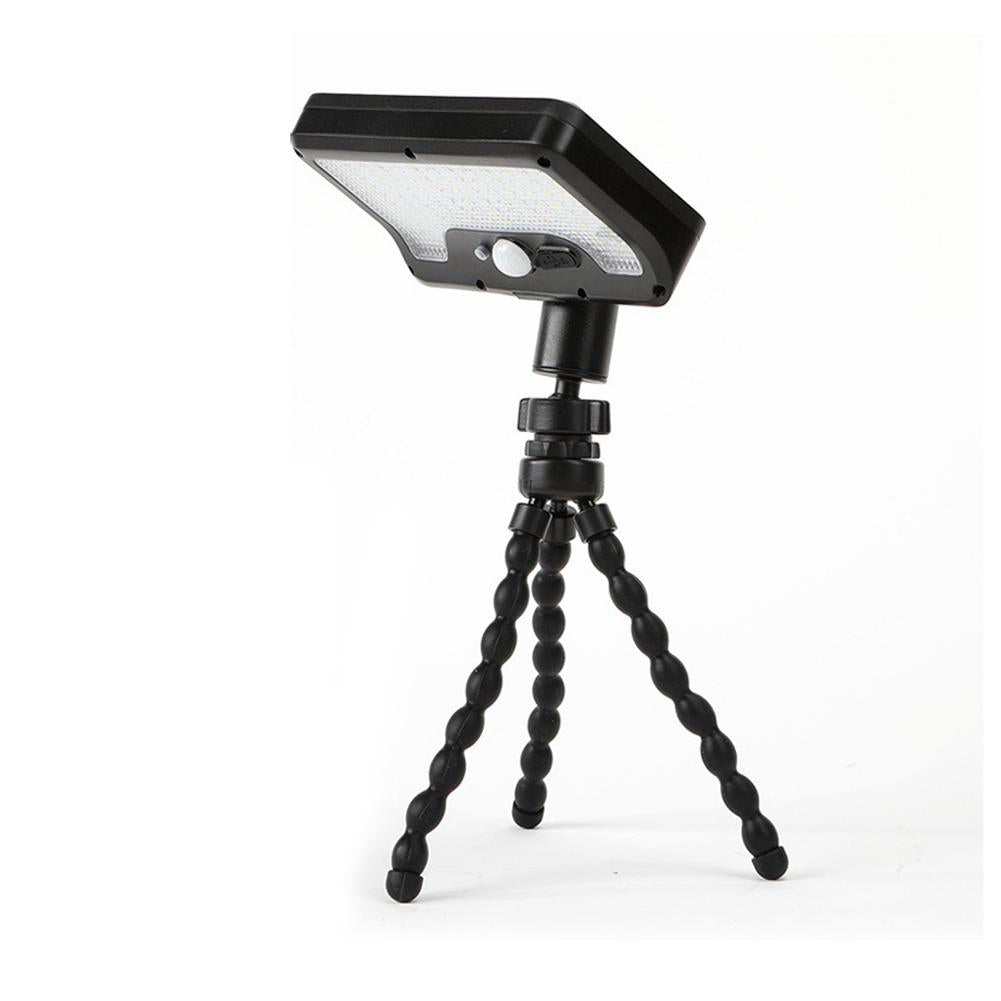 92 LED solar motion sensor light, waterproof solar floodlight for outdoor use, flexible octopus tripod, security clip-on fence lamp