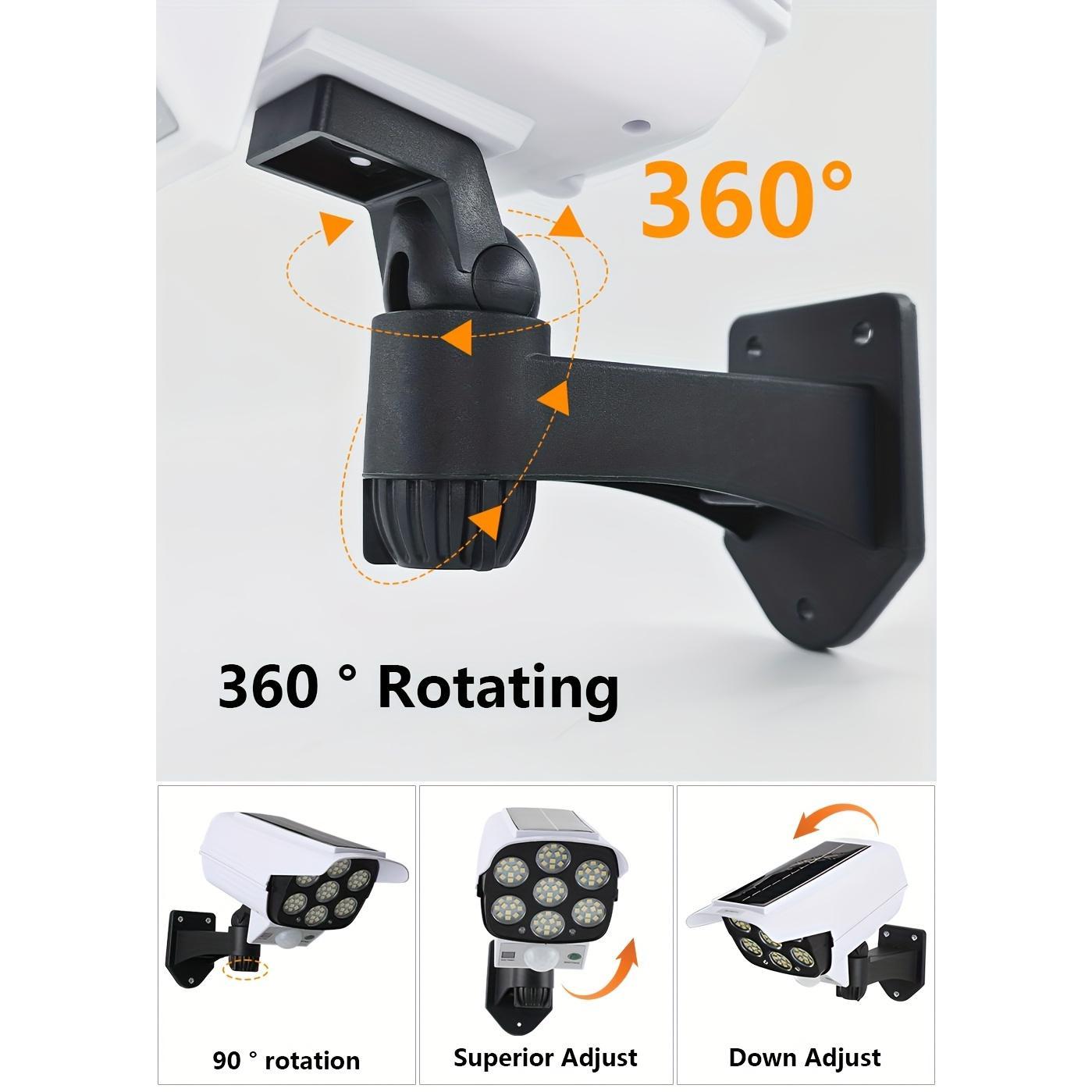 Outdoor Solar Lights with Motion Sensor Remote Controller FloodLights Wireless 77LED Fake Security Camera for Garden Decoration