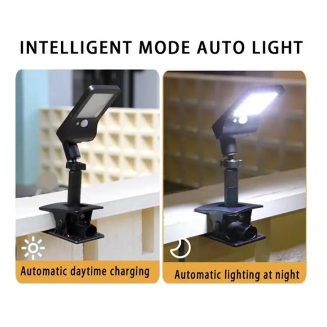 CHCH Solar Outdoor Lights, Motion Sensor, White Light, Waterproof, Clip-On Garden Lights, Clip-On Lights