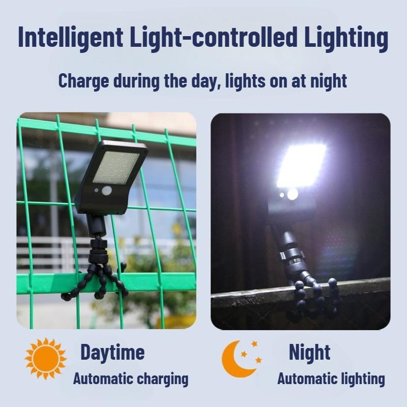 Solar sensor light, adjustable 360° head, yard/outdoor light, 1200 mAh battery, solar octopus light
