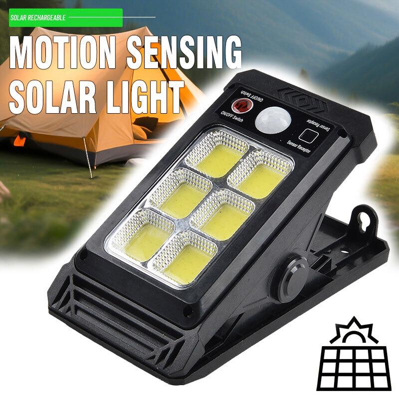 LED Solar Clamp on Motion Sensor Lights Waterproof Work Light for Outdoor Camping Lamp Fence Walls Garage Led Lamps