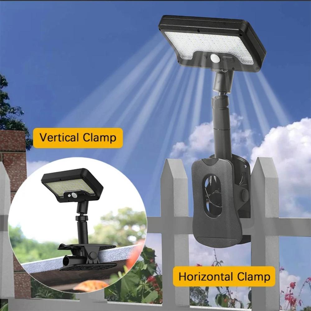 Solar motion sensor outdoor light, 360° rotatable, 4 lighting modes, weatherproof, multiple mounting options, for outdoor security