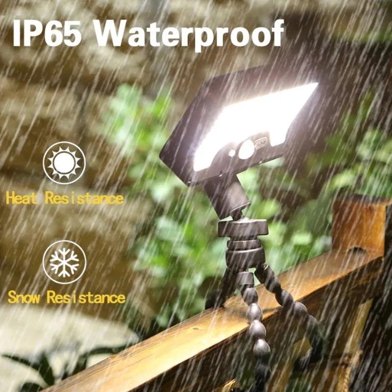 Solar Motion Sensor Light, 92 LEDs, Octopus Tripod, Dual Solar Charging via USB, IP65 Waterproof, Adjustable for Garden, Yard, Pathways