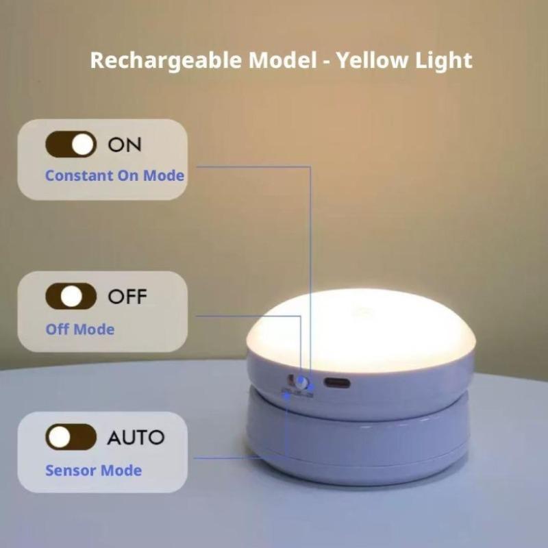 Magnetic rotating motion sensor wall lamp, rechargeable night light for corridor and stairs, decorative wall lighting