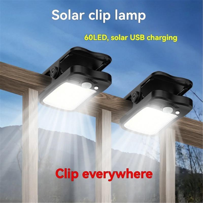 Solar Clip Light, Motion Sensor Light, Garden Light, Outdoor Wall Light, Camping Light, Auxiliary Light