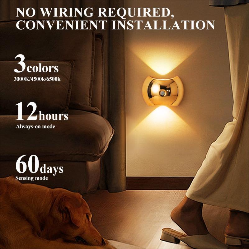 Magnetic Rechargeable Wall Light, Human Motion Sensor, Decorative Stair Lighting, No Wiring Required