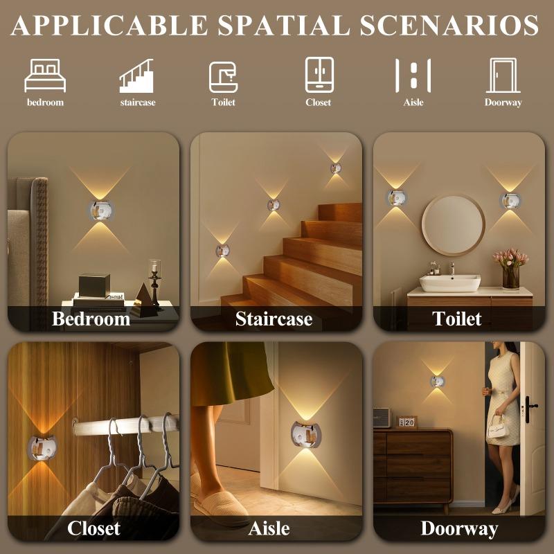 Magnetic Rechargeable Wall Light, Human Motion Sensor, Decorative Stair Lighting, No Wiring Required