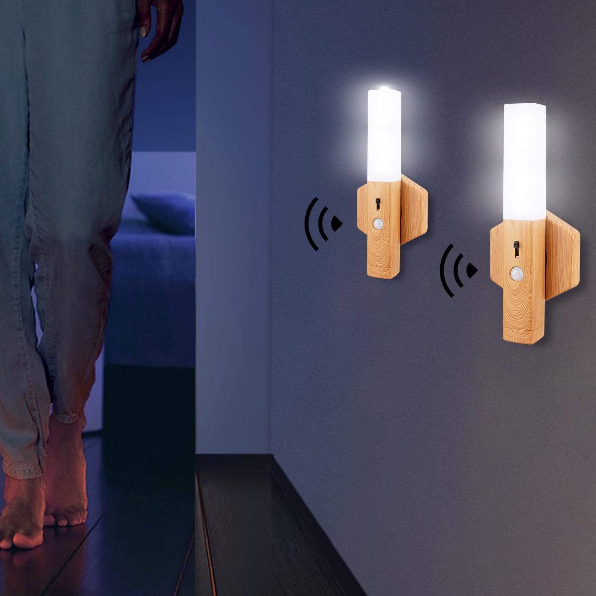 LED Cordless Magnetic Wall Lamp Motion Sensor Switch Rechargeable Night Light Home Emergency Flashlight