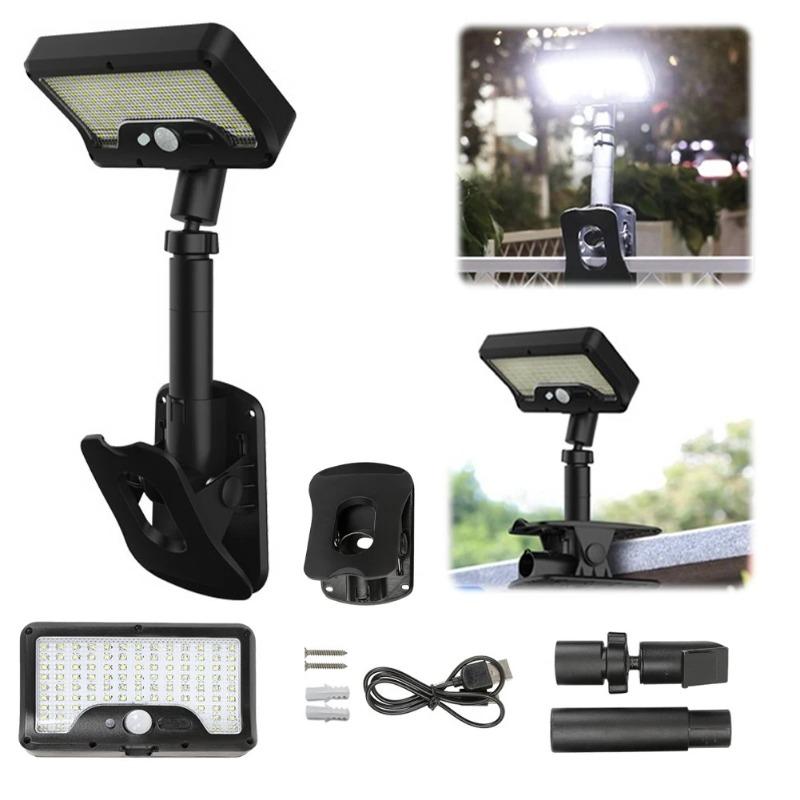 Solar Wall Light Solar-Powered Floodlight Automatic On/Off Motion Sensor Outdoor Wall Lantern 3 Modes for Deck, Fence, Patio