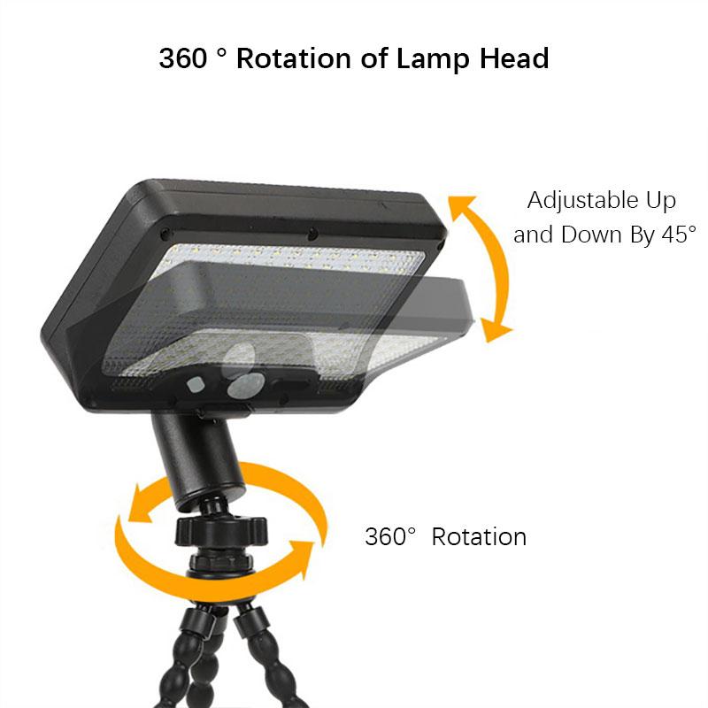 Solar sensor light, adjustable 360° head, yard/outdoor light, 1200 mAh battery, solar octopus light