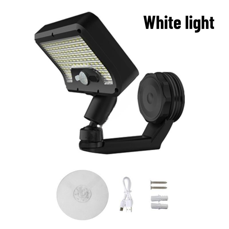 Solar Fence Light with Sensor, 92 LEDs, Adjustable Wall Light, Waterproof Deck Light, Outdoor Yard Light