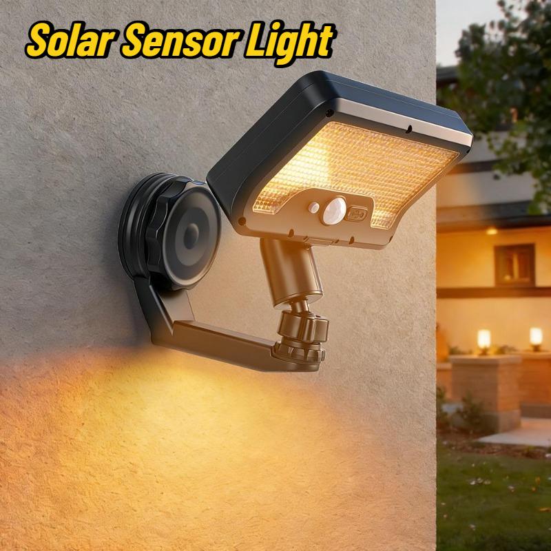 Solar Motion Sensor Light, 92 LEDs, 360° Foldable Camping Wall Light, Waterproof