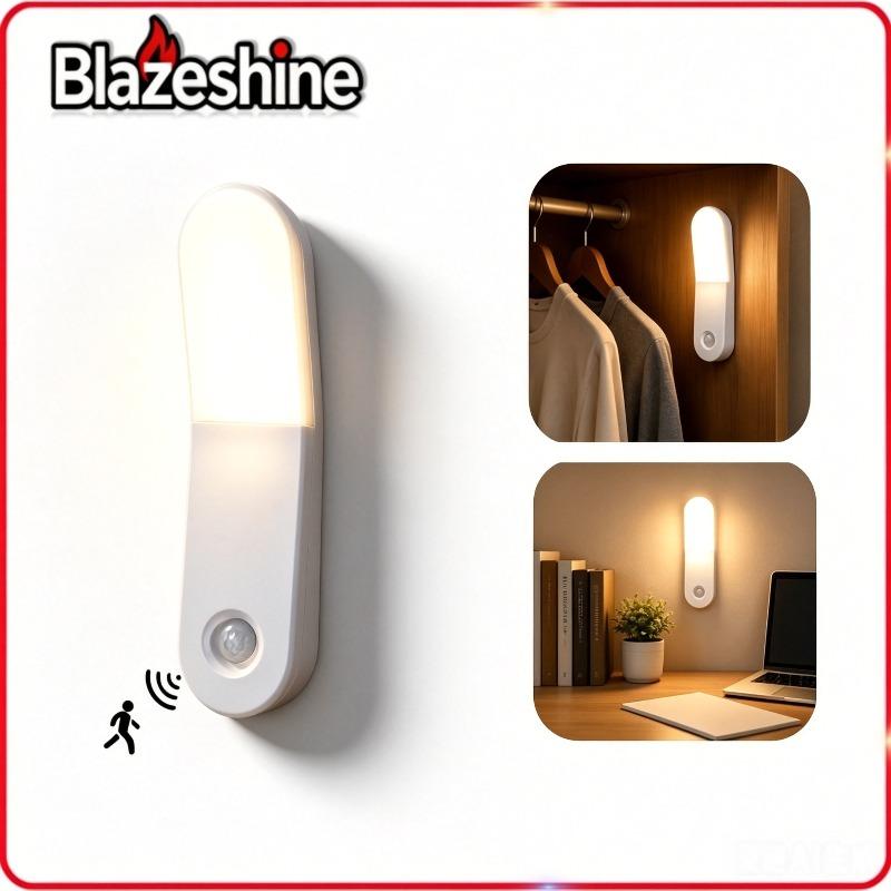Type-C Charging Magnetic Sensing Human Body Induction Lamp No-drill Installation Three-speed Sliding Switch Home Light Warm Yellow Light Source Suitable Bedroom Corridor  Lights