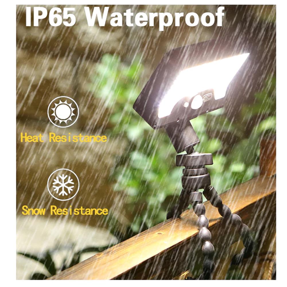 92 LED solar motion sensor light, waterproof solar floodlight for outdoor use, flexible octopus tripod, security clip-on fence lamp