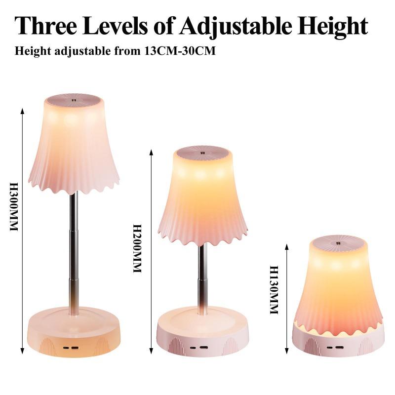 LED Table Lamp with RGB Sensing, Adjustable Brightness Night Light, Rechargeable, Bedroom Decoration