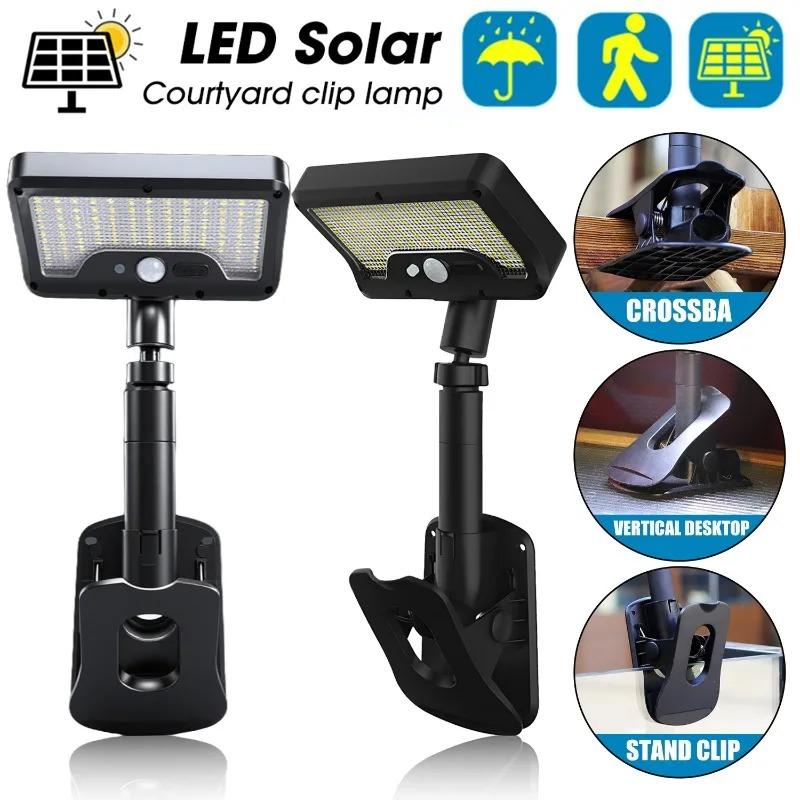 Solar Light with 92 LEDs and Motion Sensor, Outdoor Solar-Powered Lamp, IP65 Waterproof Clip-On Wall Light for Driveway, Garden, and Camping