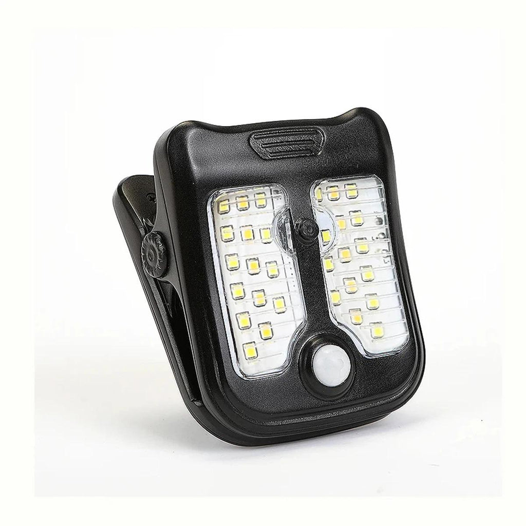 Solar clip LED wall light with motion sensor—outdoor waterproof garden lights powered by motion, suitable for landscape lawns and camping